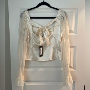 New with tags white satin top